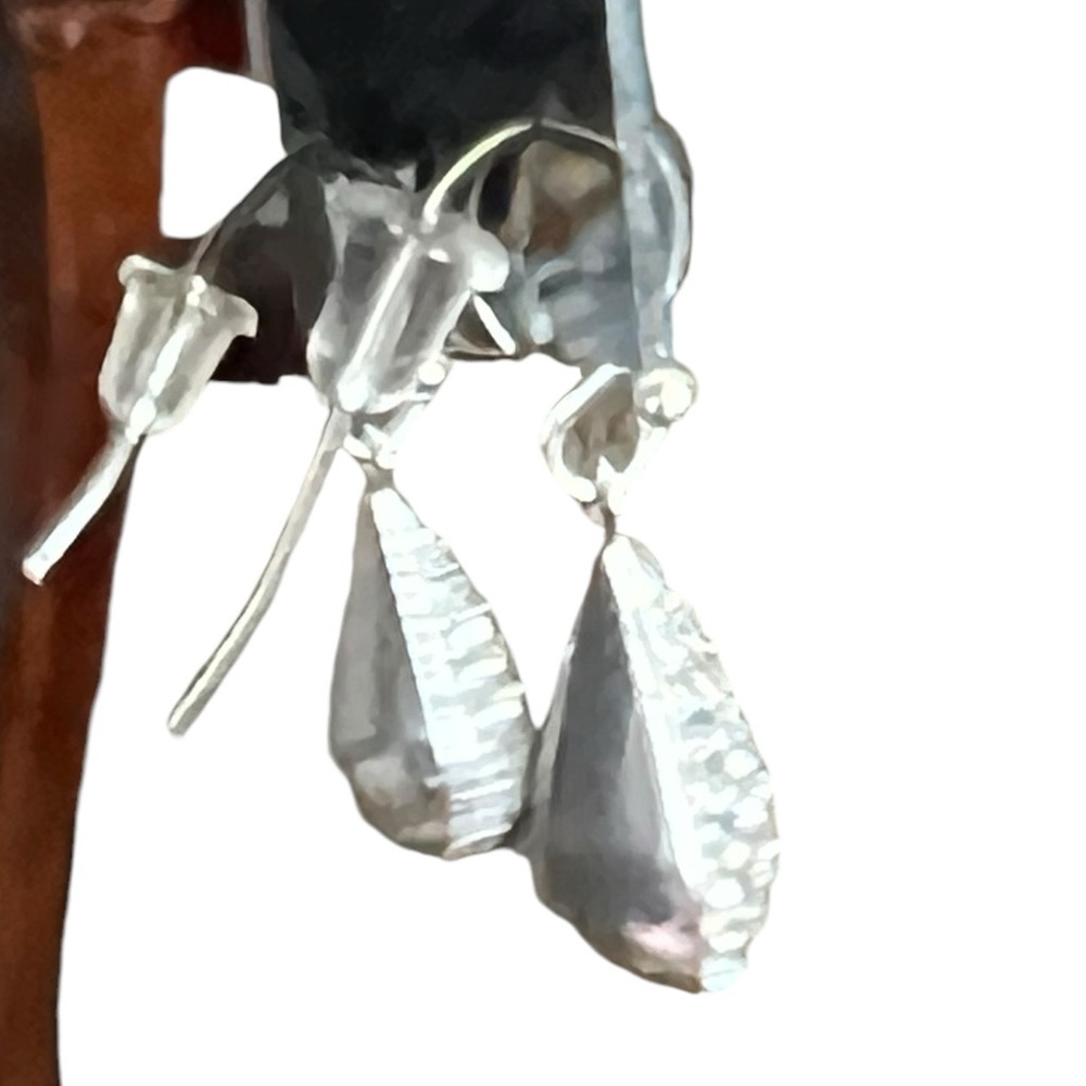 Primrose Sterling Silver Crystal Teardrop Fishhook Earrings - Picture 4 of 4